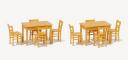 Preiser 2 tables et 8 chaises bois